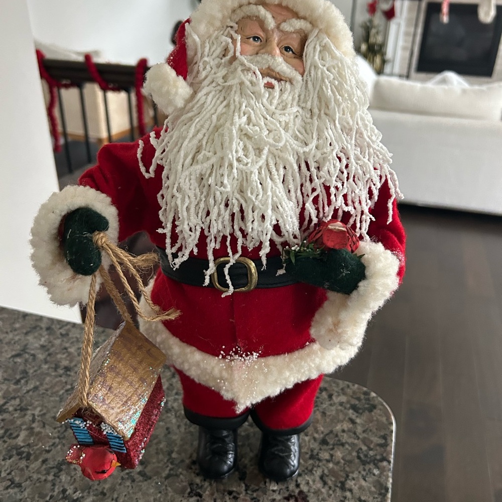 Festive Santa Claus Figurine with Red Outfit